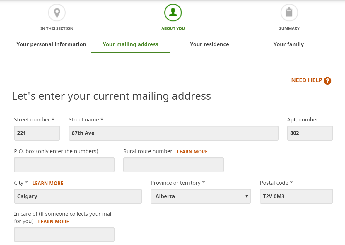 About your mailing address